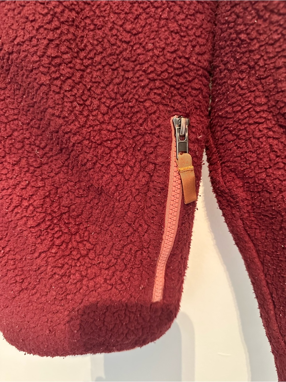 Patagonia Girls Maroon Fleece Jacket with Pink Trim Size 12 (L) - Picture 4 of 6